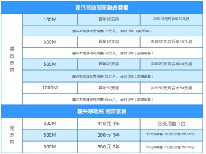 嘉兴移动宽带在线申请安装办理资费2025年